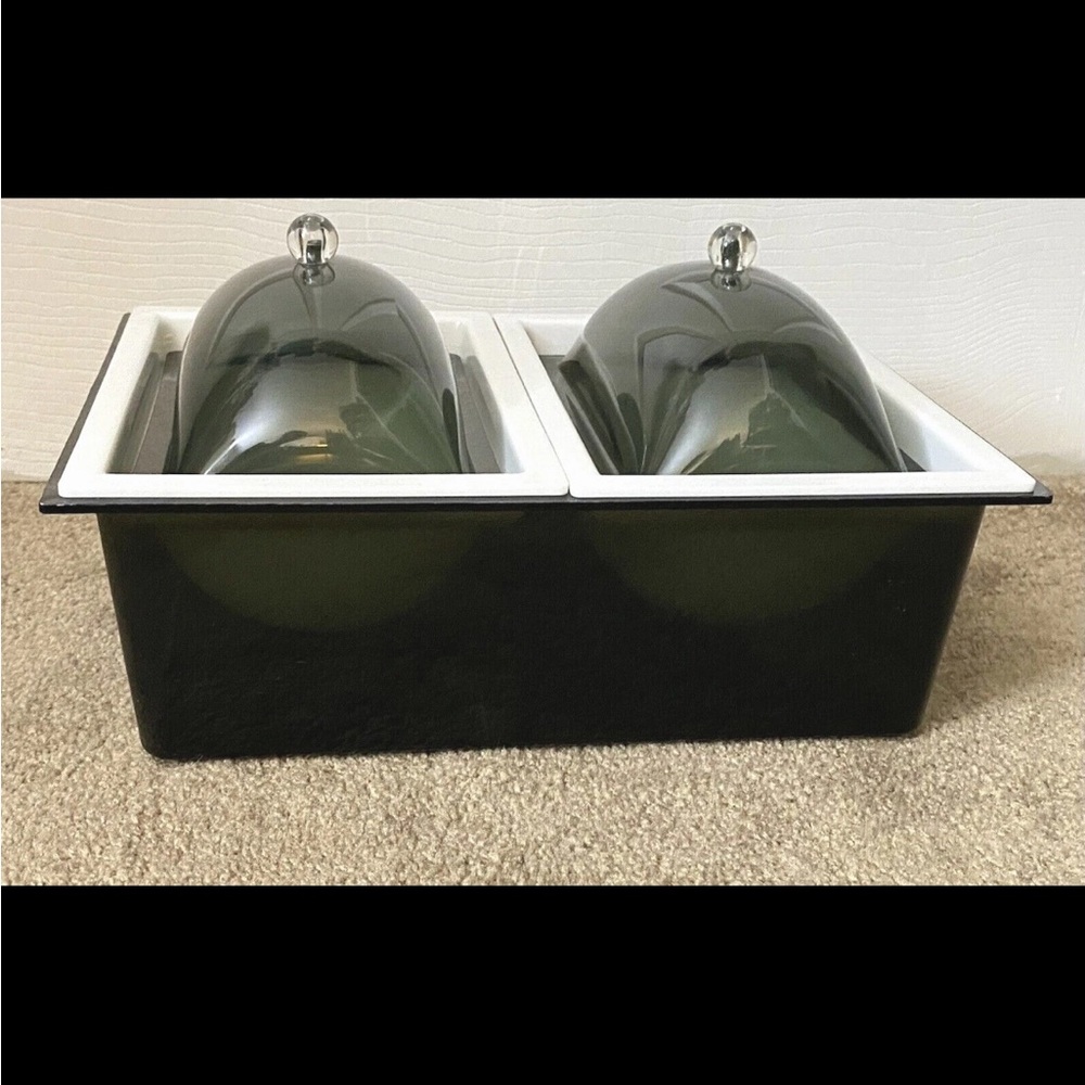 Black and White Double Chafing Dish Set